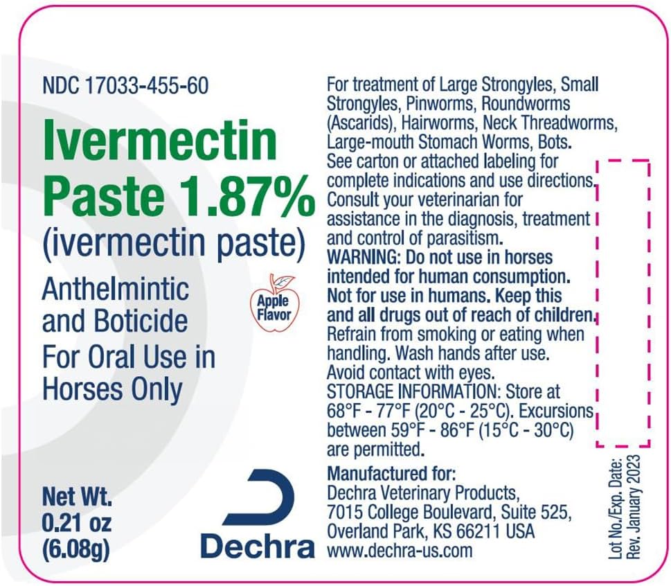 APPLE FLAVORED IVERMECTIN PASTE 1.87% BY DECHRA