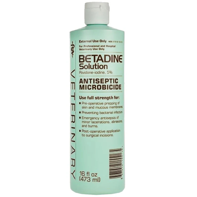 VETERINARY BETADINE SOLUTION 5% 16 OZ
