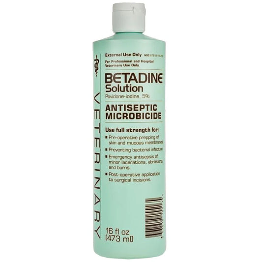 VETERINARY BETADINE SOLUTION 5% 16 OZ